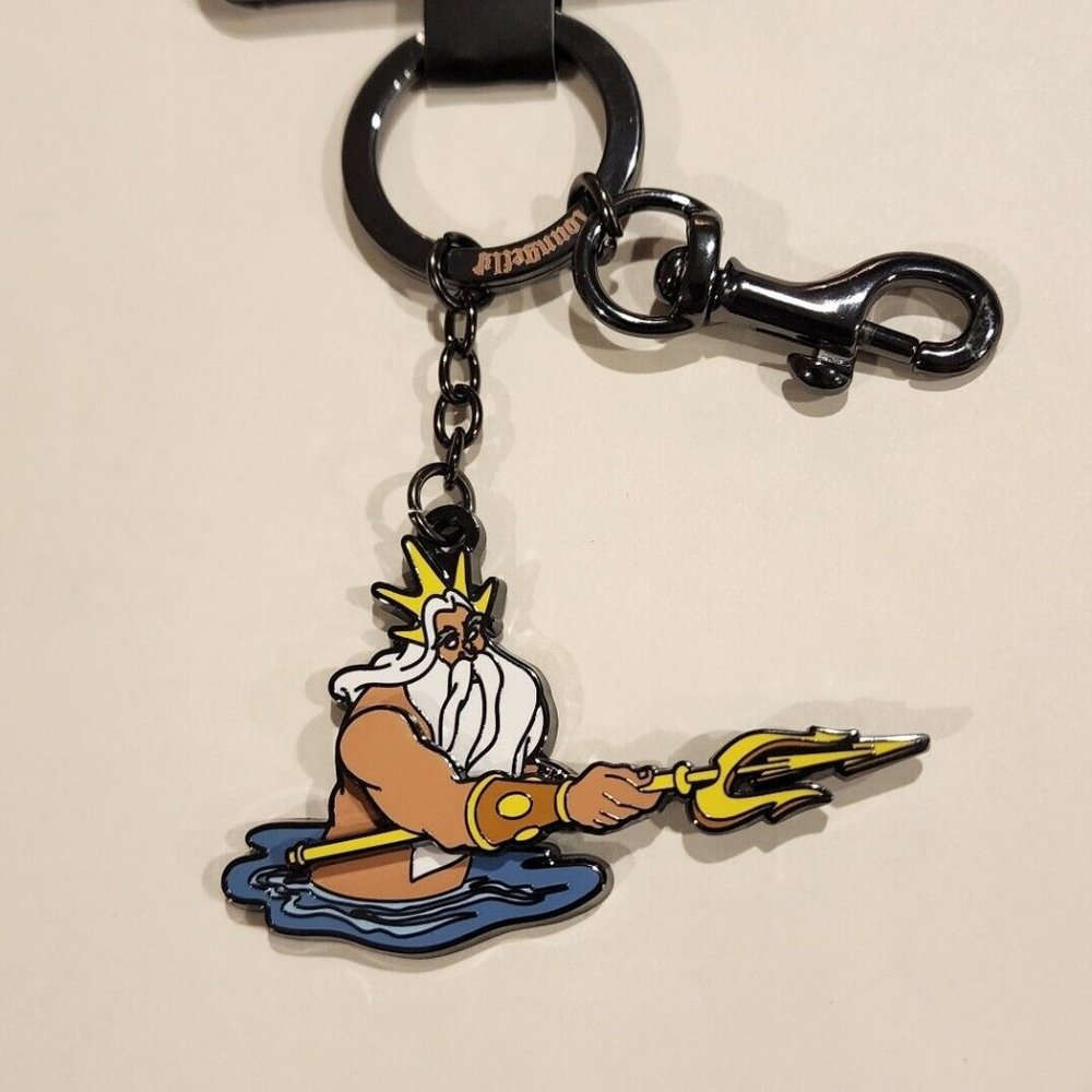 Loungefly Disney Little Mermaid King Tritons Gift Moving Arm Keychain NEW
